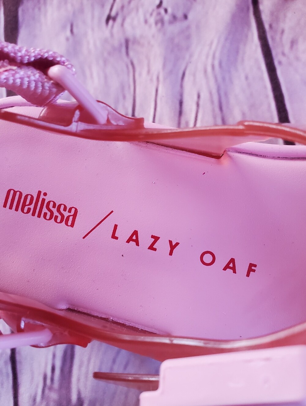 Melissa x Lazy Oaf Pink Platform Sandals with Red Heart Accents - Picture 9 of 13